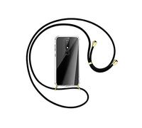 mtb more energy® Collier pour Nokia 6.1 Plus, 6.1+ (5.8'') - Noir/Or - Coque pour Smartphone à Porter au Cou - Étui à bandoulière Cordon