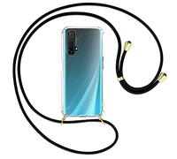 mtb more energy® Collier pour Realme X3 Super Zoom, X50 5G (6.57'') - Noir/Or - Coque pour Smartphone à Porter au Cou - Étui à bandoulière Cordon