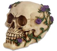 mtb more energy Figure crâne ''Head of Roses'' - Violet - Décoration tête de Mort Fantastique Fantaisie Horreur