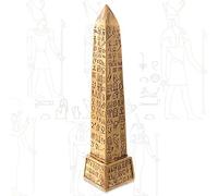 mtb more energy Figurine décorative « Ancient Obélisque » - Colonne dorée avec hiéroglyphes égyptiens - Hauteur 22 cm - Statue d'Égypte