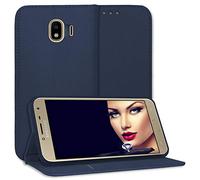 mtb more energy® Housse Coque Bookstyle pour Samsung Galaxy J4 2018 (SM-J400, 5.5'') / Bleu/Similicuir/étui Poche Pochette de Protection