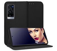mtb more energy® Housse Coque Bookstyle pour Vivo X60 Pro Plus 5G (6.56'') - Noir - Similicuir - étui Poche Pochette de Protection