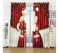 MTBDDyyds Rideau Occultant Thermique Isolant Noël Père Noël Rideau De Fenêtre - 2 Panneaux Rideaux De Fenêtre Rideaux Opaques pour Salon Chambre Rideaux Occultants 140X110Cm