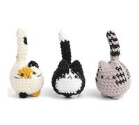 Mtbricey Kit complet de crochet pour débutants - Chatons mignons pour débutants - Amigurumi - Kit de démarrage DIY - Doudou pour adultes et adolescents - Cadeau d'anniversaire (chat)
