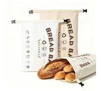 Mtbricey Lot de 2 grands sacs à pain réutilisables en cire d'abeille pour pain au levain fait maison 43 x 32 cm avec fermeture à boucle pour la maison, le pique-nique, les voyages, usage quotidien
