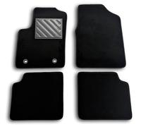MTC Tapis de Voiture sur Mesure, antidérapant, Talonnette en Caoutchouc renforcé, Boutons de Fixation, Noir