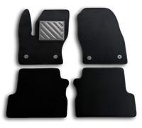 MTC Tapis pour Ford Kuga II 2012-2019 sur Mesure, antidérapant, Plaque de Talon en Caoutchouc renforcé, modèle avec ailettes Repose-Pied Noir