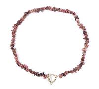 MTCDBD Colliers Pendentif en Pierre Décoration De Cou, Cadeaux Créatifs pour Relation De Couple, Petit Collier en Pierre Naturelle Taillée À Facettes en Rhodonite, Rhodonite, 45 Cm