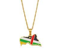 MTCDBD République Centrafricaine Carte Collier Décoration De Vêtements, Carte Centrafricaine Pendentif Accessoires De Vêtements Ethniques Élégante Chaîne De Clavicule, Pendentif Patriotique Cadeau,O