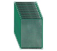 MTCELL Lot de 10 prototypes universels PCB Prototype 2,54 mm Pas 5 x 7 cm FR-4 Carte en fibre de verre avec HASL double face pour Arduino Bricolage électronique soudure et projets