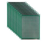 MTCELL Lot de 10 prototypes universels PCB Prototype 2,54 mm Pas 6 x 8 cm FR-4 Carte en fibre de verre avec HASL double face pour Arduino Bricolage électronique soudure et projets