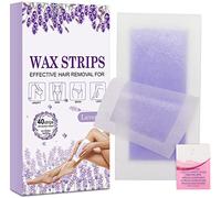 MTDBAOD Bandes de Cire pour Le Corps avec lingettes humides Bandes de Cire pour épilateur au Parfum de Lavande Violette Bandes de Cire Naturelle pour l'épilation des Bras, des Jambes et des aisselles