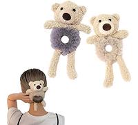 MTDBAOD Plush Hair Rope,Hair Scrunchies Velvet Elastic Hair Bands,Cute Plush Bear Hair Tie, Strong Elastic Hair Bobbles for Ponytail Holder, Hair Accessories Ropes Scrunchie for Women Girls (A)