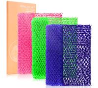 MTDLYICE Lot de 3 ponges africaines pour le dos, pour la douche, XL 80 cm, gant de toilette exfoliant, ponge africaine authentique, exfoliant p