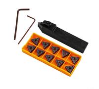 MTENN1616H16 Porte-outil de tournage avec 10 inserts en carbure TNMG160408 pour le traitement des pièces en acier, coupe à droite, tige de 16 mm