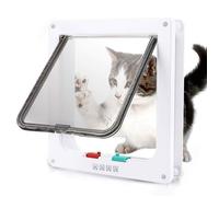 MTEvoTX Chatière pour Chats - Porte pour Chat avec Tunnel - Magnétique à 2 Voies - Blanc - Plastique