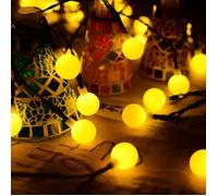 MTEvoTX Guirlande Lumineuse Extérieure Solaire - Ibello - 30LED Boule de Cristal - Blanc Chaud - 8 Modes