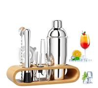 MTEVOTX Lot de 10 shaker cocktail en acier inoxydable avec décapsuleur, becs verseurs, doseur et bouchon à vin, ensemble de martini