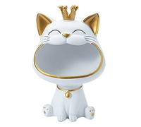 MTFBQ Plateau À Bijoux Bol À Clé Vide Poche Entree Design, Cuisine & Maison Décorations Mignon Porte-clés Porte-clés Chat Chanceux Organisateur De Plat De Bonbons De Bureau (Blanc) (Color : White)
