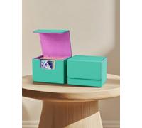 MTG Commander Deck Box Boîte de rangement pour 100 cartes à double pochette pour cartes TCG/CCG/PTCG/EDH/Magic/Sport (turquoise et rose)