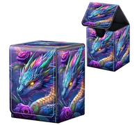 MTG Commander Deck Box, boîte en cuir avec aimant puissant Magic the Gathering Deck Box pour affichage Commander, contient plus de 100 cartes, boîtes de rangement pour cartes de sport, dragon