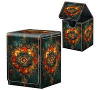 MTG Commander Deck Box en cuir avec aimant puissant Magic the Gathering pour affichage Commander, peut contenir plus de 100 cartes, boîtes de rangement pour cartes de sport TCG, art vintage mandala