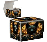 MTG Commander Deck Box en cuir avec aimant puissant Magic the Gathering pour affichage Commander, peut contenir plus de 100 cartes, boîtes de rangement pour cartes de sport TCG, Anubis-tête de canine