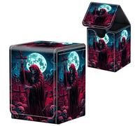 MTG Commander Deck Box en cuir avec aimant puissant Magic the Gathering pour affichage Commander, peut contenir plus de 100 cartes, cartes à collectionner pour cartes de sport, croix et crânes