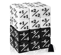 MTG Compteur de dés Token Cube, Magic The Gathering Glitter Sparkle Cube, loyauté Starry Marble D6 Cube Compatible avec CCG, MTG, Card Gaming Accessory (Unis Blanc & Noir)