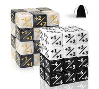 MTG Glitter Sparkle Token Cube, Magic The Gathering Comptoir de dés, Starry Marble D6 Cube Compatible avec CCG, Accessoire de jeu de cartes (Starry Noir & Blanc)