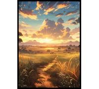 MTG Lot de 100 pochettes pour cartes - Savannah (vert blanc) - Série Fantasy Dual Lands - Avant ultra transparent et arrière mat - 100 pochettes d'art TCG de taille standard pour Magic The Gathering