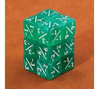 MTG Lot de 24 compteurs de dés - Jetons de compteur de vie 1/-1 avec sac de rangement gris - Dés D6 vibrants, dés parfaits de 16 mm pour MTG, JCC et jeux de cartes (vert + soie blanche)
