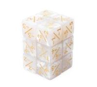 MTG Lot de 24 compteurs de dés - Jetons de compteur de vie 1/-1 avec sac de rangement gris - Dés D6 vibrants, dés parfaits de 16 mm pour MTG, JCC et jeux de cartes (perle blanche)