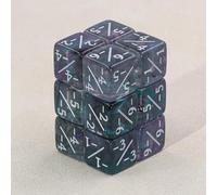 MTG Lot de 24 compteurs de dés - Jetons de compteur de vie 1/-1 avec sac de rangement gris - Dés D6 vibrants, dés parfaits de 16 mm pour MTG, JCC et jeux de cartes (violet + soie bleue)