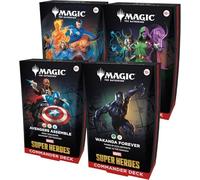 Mtg Marvel, super héros Commander Decks Display 4 decks ENG - MTG Universes au-delà du commandant italien + 100 pochettes protège-cartes BaruZcard anglais