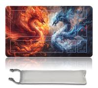 MTG PlayMat Tapis de souris de jeu avec zones 60 cm x 35 cm Compatible MTG Tapis de jeu pour joueur MTG Tapis de jeu Tapis de jeu de société Bords cousus Surface en caoutchouc lisse (avec zone,