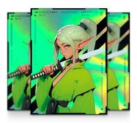 MTG Sleeves 105 Pochettes | Style Anime & Manga | Clan Elfe | Finition Métallisée + Face Avant Transparente | 66x92 mm | Conçu en Europe | Taille Standard Magic