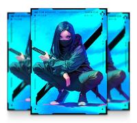 MTG Sleeves 105 Pochettes | Style Anime & Manga | Clan Ninja | Finition Métallisée + Face Avant Transparente | 66x92 mm | Conçu en Europe | Taille Standard Magic