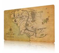 MTG Tapis de jeu avec bords cousus - Carte de la Terre du Milieu dessinée à la main - Compatible avec Magic The Gathering - Play MTG, Yu-GiOh, TCG