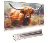 MTG Tapis de jeu, avec sac de rangement, base en caoutchouc antidérapant, 61 x 35,6 cm, idéal pour JCC, MTG et tapis de jeu de société, tapis de souris, tapis de bureau, motif vache aquarelle -26