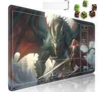 MTG Tapis de jeu avec zones, 61 x 35,6 cm, surface lisse, tapis de jeu de cartes pour Magic The Gathering, tapis de jeu TCG avec sac de rangement et 6 dés, tapis de souris Dragon's Sin of Wrath MTG