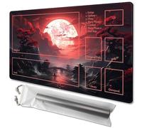 MTG Tapis de jeu Taille 61 x 35,6 cm Sac gratuit Impression dos antidérapant, idéal pour les amateurs de jeux de cartes, tapis de souris JCC Blood Moon Secrets (Deck)