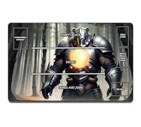 MTG Tapis de jeu, TCG pour jeu de cartes à collectionner 61 x 35,6 cm Série Demon Warrior Series Tapis de jeu MTG avec zones Fond antidérapant en caoutchouc naturel lavable