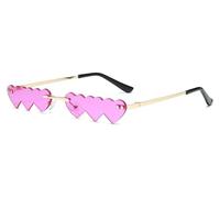 Mtg105 Lunettes de soleil tendance en métal sans monture Style individuel, violet, 14.8cm