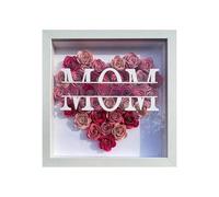 Mtg163 Décoration personnalisée pour anniversaire de maman de la part de sa fille et fils, ombre séchée en forme de cœur avec nom, jour, Saint-Valentin épouse Mtg163 (F, A)