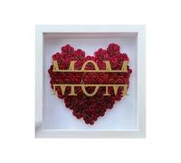 Mtg163 Décoration personnalisée pour anniversaire de maman de la part de sa fille et fils, ombre séchée en forme de cœur avec nom, jour, Saint-Valentin épouse Mtg163 (D, A)
