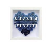 Mtg163 Décoration personnalisée pour anniversaire de maman de la part de sa fille et fils, ombre séchée en forme de cœur avec nom, jour, Saint-Valentin épouse Mtg163 (E, A)