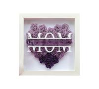 Mtg163 Décoration personnalisée pour anniversaire de maman de la part de sa fille et fils, ombre séchée en forme de cœur avec nom, jour, Saint-Valentin épouse Mtg163 (A, A)