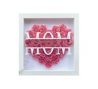 Mtg163 Décoration personnalisée pour anniversaire de maman de la part de sa fille et fils, ombre séchée en forme de cœur avec nom, jour, Saint-Valentin épouse Mtg163 (C, A)