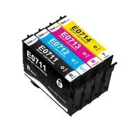 MTGUIWF Cartouches d'encre compatibles T0711 T0712 T0714 T0713 T0715, Compatible avec Stylet DX4000 DX4050 DX4400 DX5000 DX4450 DX5050 DX6000 DX6050(T0711 1Set)